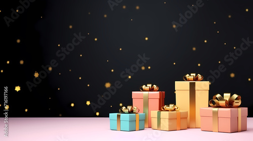 Gift box background, black friday sale, birthday, children's day, valentine's day and wedding gift background