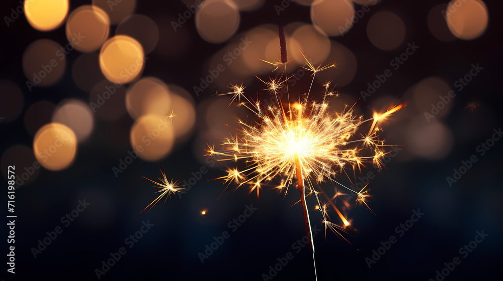 Obraz premium Beautiful fireworks background at night for holiday decoration