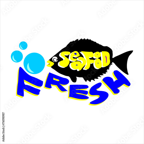 Illustration of a logotype for a seafood or fish food seller