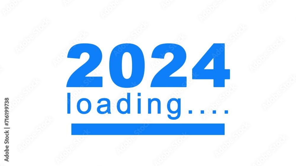 2024 blue concept with loading bar progress design animation text video on white background 2024 blue concept with loading bar progress design animation text video on white background