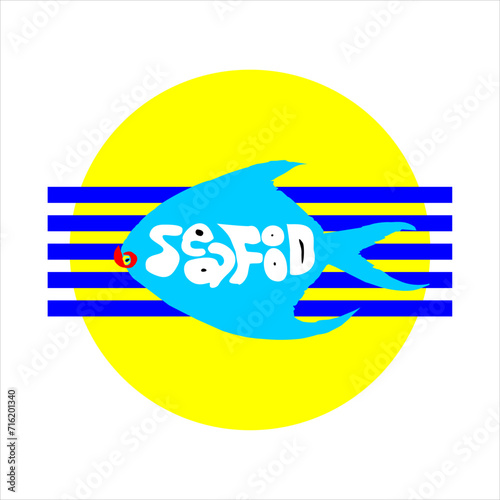 Illustration of a logotype for a seafood or fish food seller