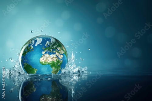 world water day background , copy space - generative ai