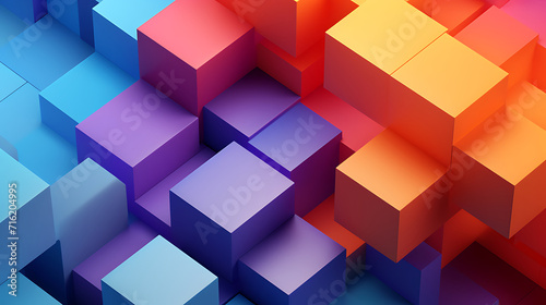  Abstract 3d render  colorful geometric background design 