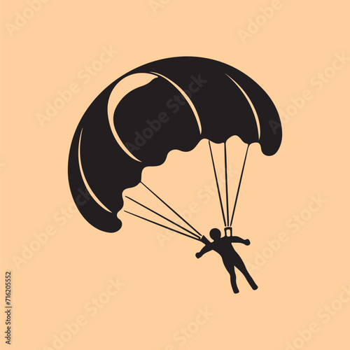 Paraglider silhouette vector