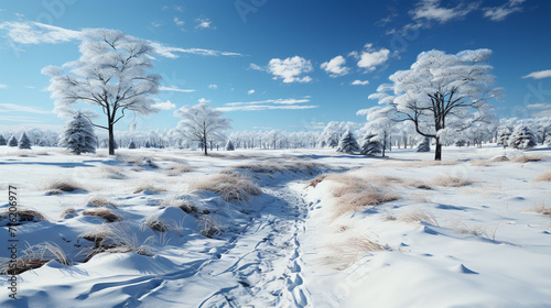 snow covered trees