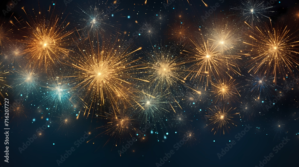 Beautiful creative holiday background with fireworks and sparkles Beautiful creative holiday background with fireworks and sparkles