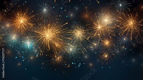 Beautiful creative holiday background with fireworks and sparkles