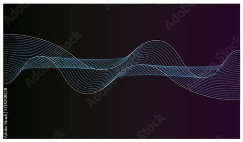 wave lines blue smooth wave, gradient background,curved overlapping, swirl, frequency Dynamic sound wave,topographical, blend Geographic,concept of technology, digital, communication, science, musc