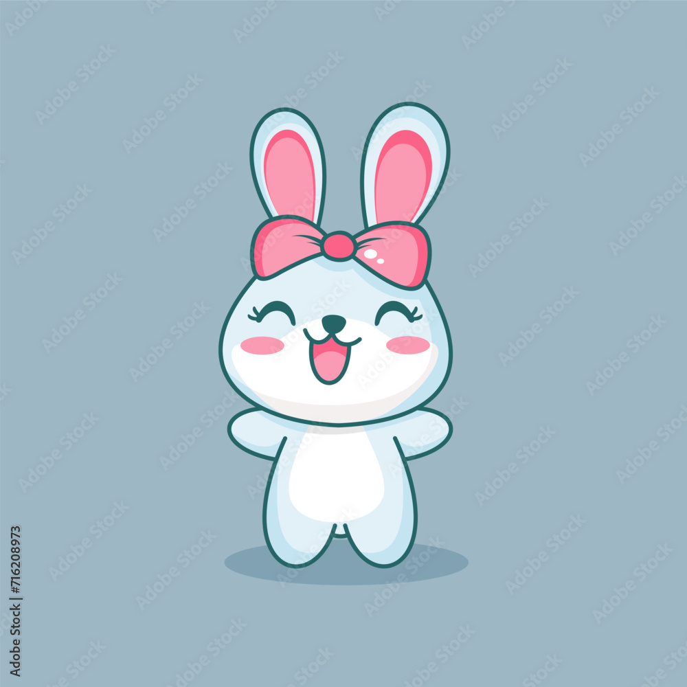 cute rabbit cartoon vector icon illustration animal nature icon concept cute rabbit cartoon vector icon illustration animal nature icon concept