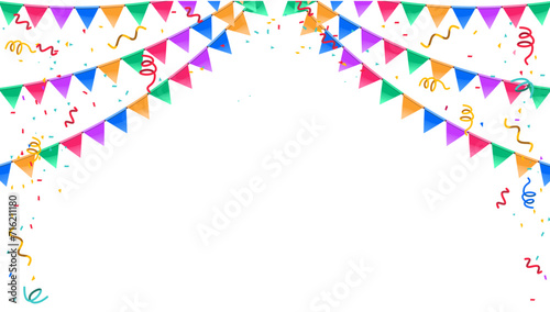 Birthday Celebrations banner with balloons and confetti. vector illustration