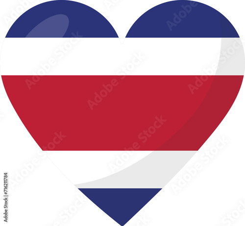 Costa rica flag heart 3D style. Free Download Costa rica flag heart 3D style. - GFXLoad