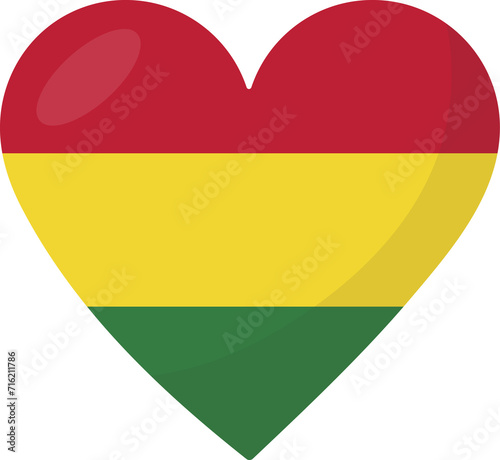 Bolivia flag heart 3D style. Free Download Bolivia flag heart 3D style. - GFXLoad