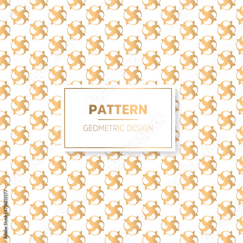 Seamless geometric pattern. Abstract vector background. Gold and white color.
