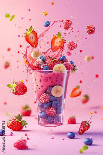 Delicious Fresh Berries Smoothie  © LadyAI