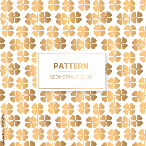 Seamless Floral pattern. Abstract vector background. Gold and white color.