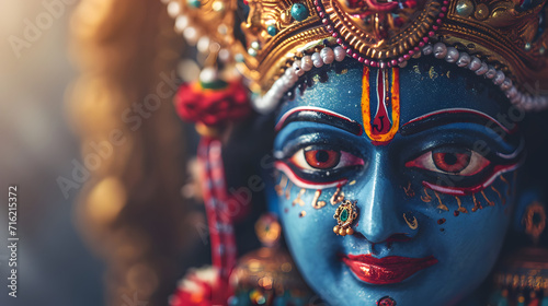 Head shot of Hindu Kali goddess statue © May
