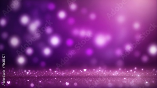 Purple bokeh abstract background, valentine day, new year, holiday, banner background.