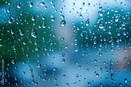 Raindrops on Glass on a Blurred Background,