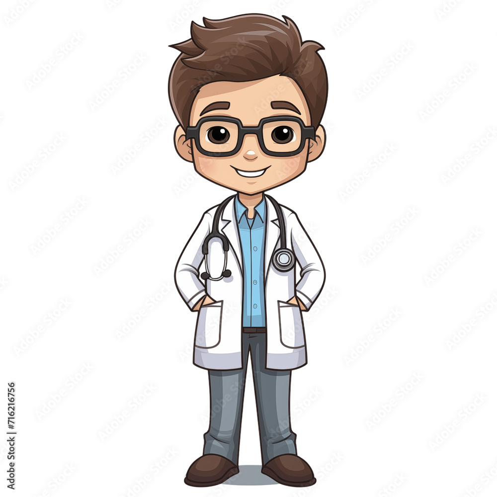 Doctor cartoon character isolated on white background. illustration for your design