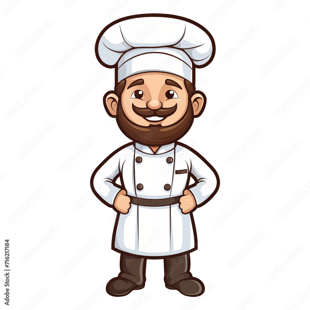 Chef cartoon character isolated on white background. illustration for your design