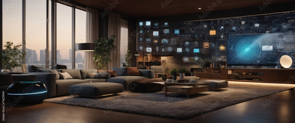 illustrate the concept of the Internet of Things with an image of a smart home, featuring various connected devices and appliances illustrate the concept of the Internet of Things with an image of a smart home, featuring various connected devices and appliances