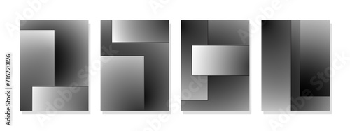 Minimal wall art design with soft black and white geometric gradients. Perfect for digital prints, covers, cards, wall hangings, and all things related to wall art.