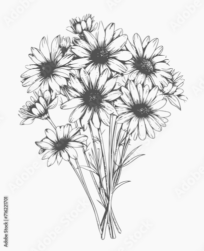 black and white flowers © Gblack