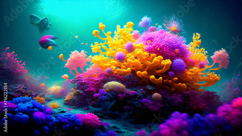 coral, underwater, sea, fish, reef, ocean, diving, water, scuba, tropical, nature, blue, aquarium, marine, red, animal, colorful, diver, deep, egypt, aquatic, life, soft coral, red sea, landscape © Phary