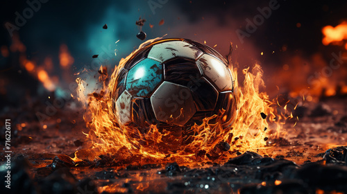 burning soccer ball
