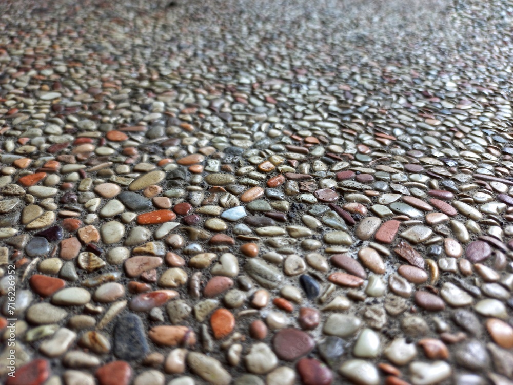 Floor with colourful pebble stone texture decorative. Floor with colourful pebble stone texture decorative.