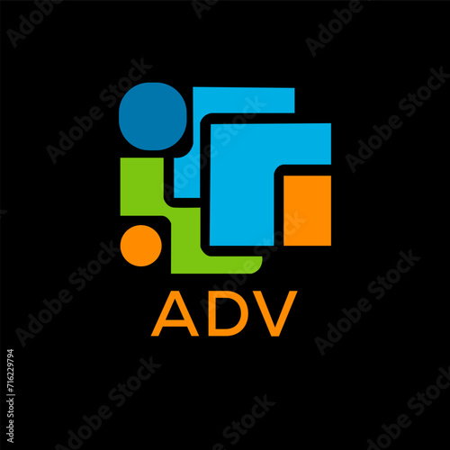 ADV Letter logo design template vector. ADV Business abstract connection vector logo. ADV icon circle logotype.
