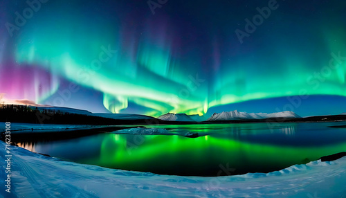 The Northern Lights with snow foreground © CLICK ON THE WAY