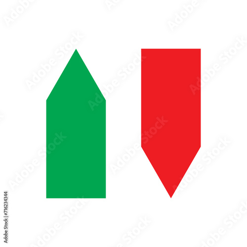 Free Download Simple up and down arrows. Upward, downward  arrows in green and red colour. Used in various webs ,templeates etc. Isolated in white background in eps 10. - GFXLoad