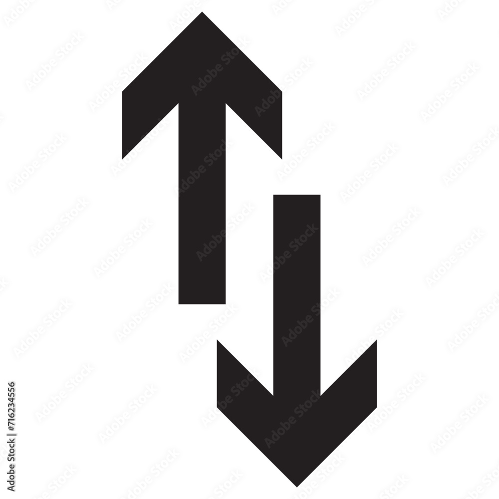 Simple up and down arrows. Upward, downward arrows in black colour. Used in various webs ,templeates etc. Isolated in white background in eps 10. Simple up and down arrows. Upward, downward arrows in black colour. Used in various webs ,templeates etc. Isolated in white background in eps 10.