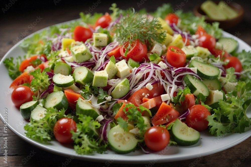 vegetable salad with cheese vegetable salad with cheese