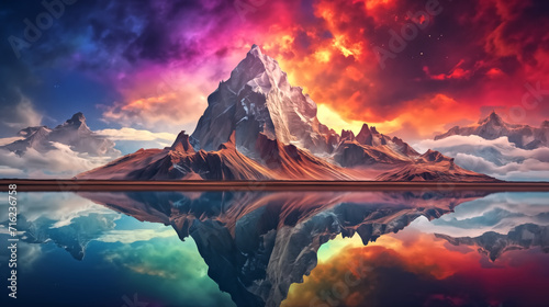 imagine Colorful Mountain Range cliff