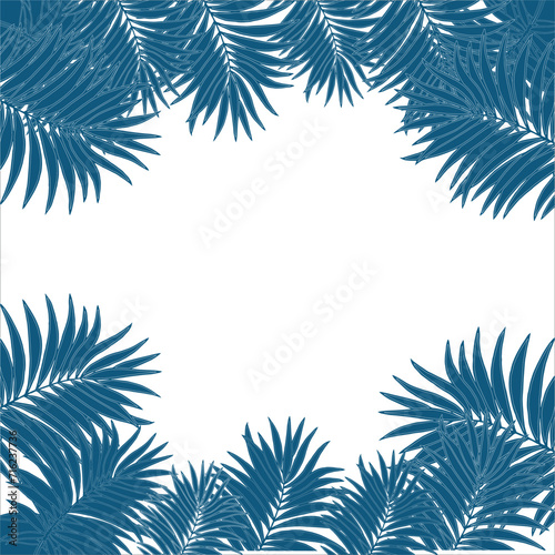 Tropical leaves bacground border frame