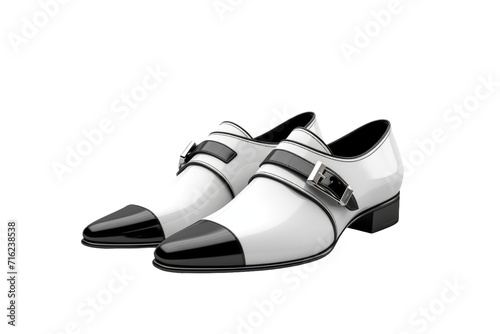 Stylish Almas Black and White Footwear Isolated On Transparent Background