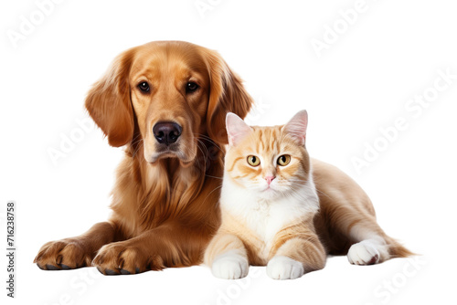 Beautiful Cat and Dog Isolated On Transparent Background