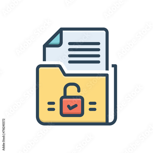 Color illustration icon for permission