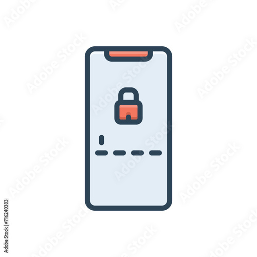 Color illustration icon for pin code