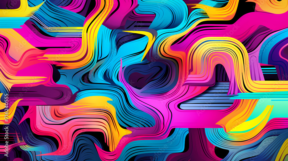 Obraz premium Funny doodle seamless pattern, artistic background