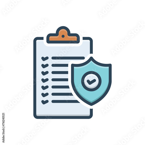 Color illustration icon for security policies