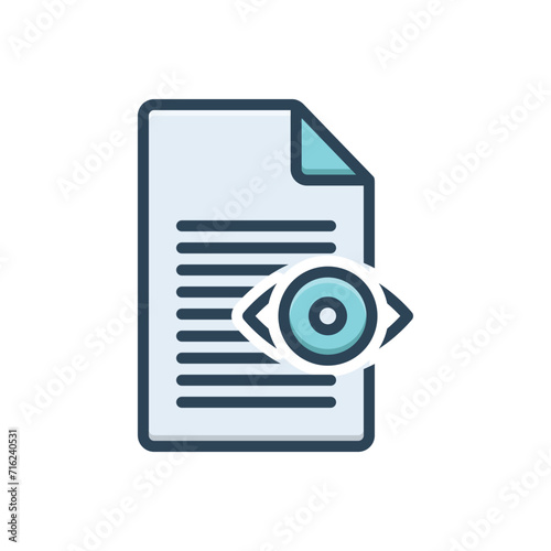 Color illustration icon for visible