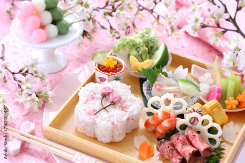 さくらご飯のお花見弁当　ワンプレート © nana77777