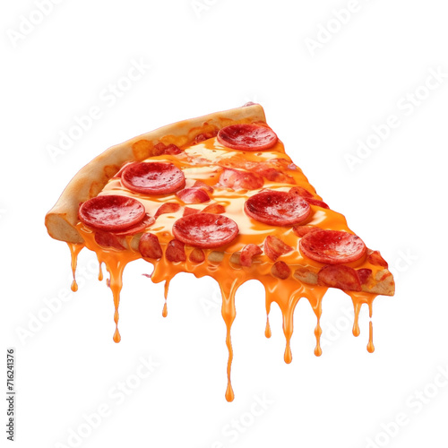 a slice of pizza is shown with melted cheese