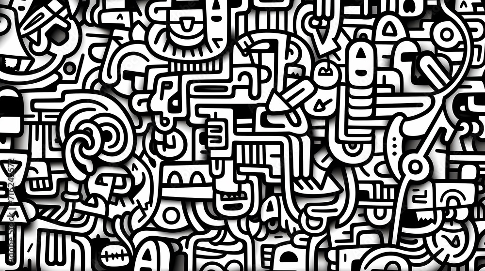 Abstract seamless doodle background, artistic background