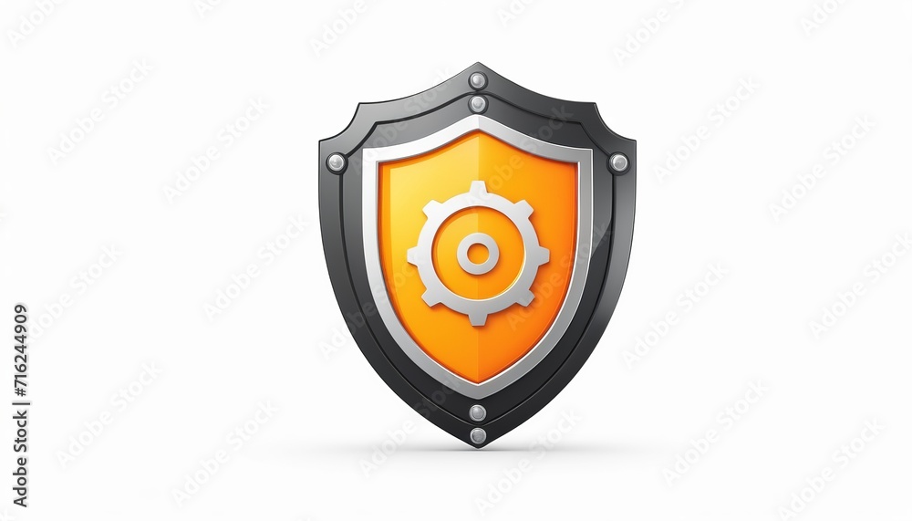 Cogwheel and Shield Sign in Vector Design Cogwheel and Shield Sign in Vector Design