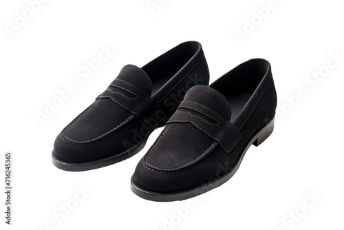 Black Suede Loafers for Stylish Comfort Isolated On Transparent Background
