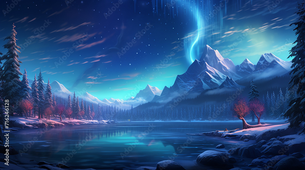 A_magical_winter_wonderland_with_snow-covered_mountains